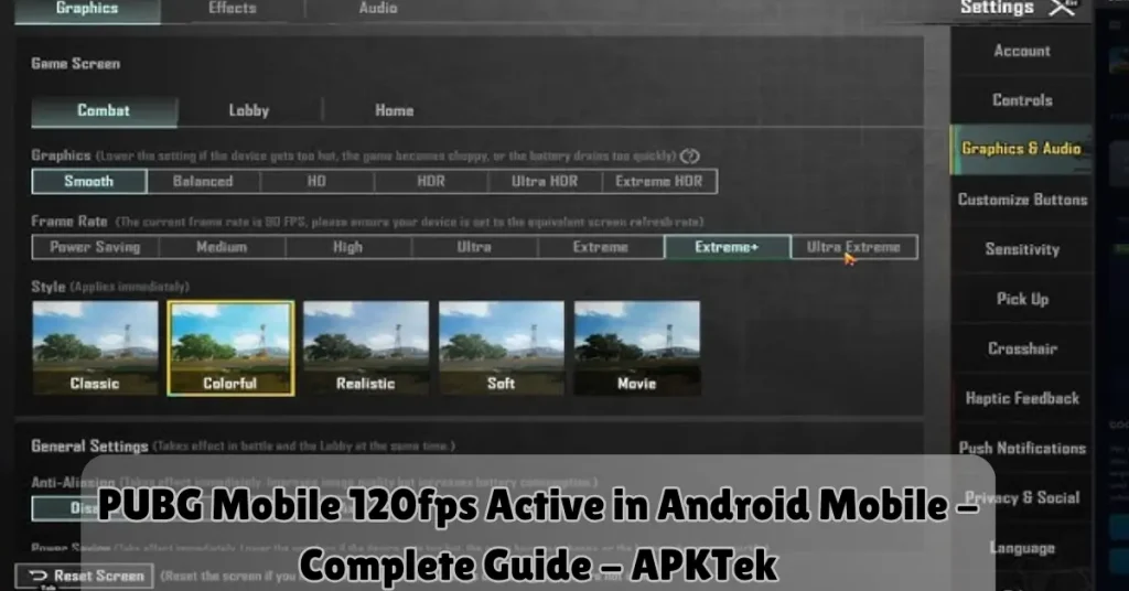 PUBG Mobile 120fps Active in Android Mobile – Complete Guide – APKTek pubg mobile 120fps active in android mobile - complete guide - apktek